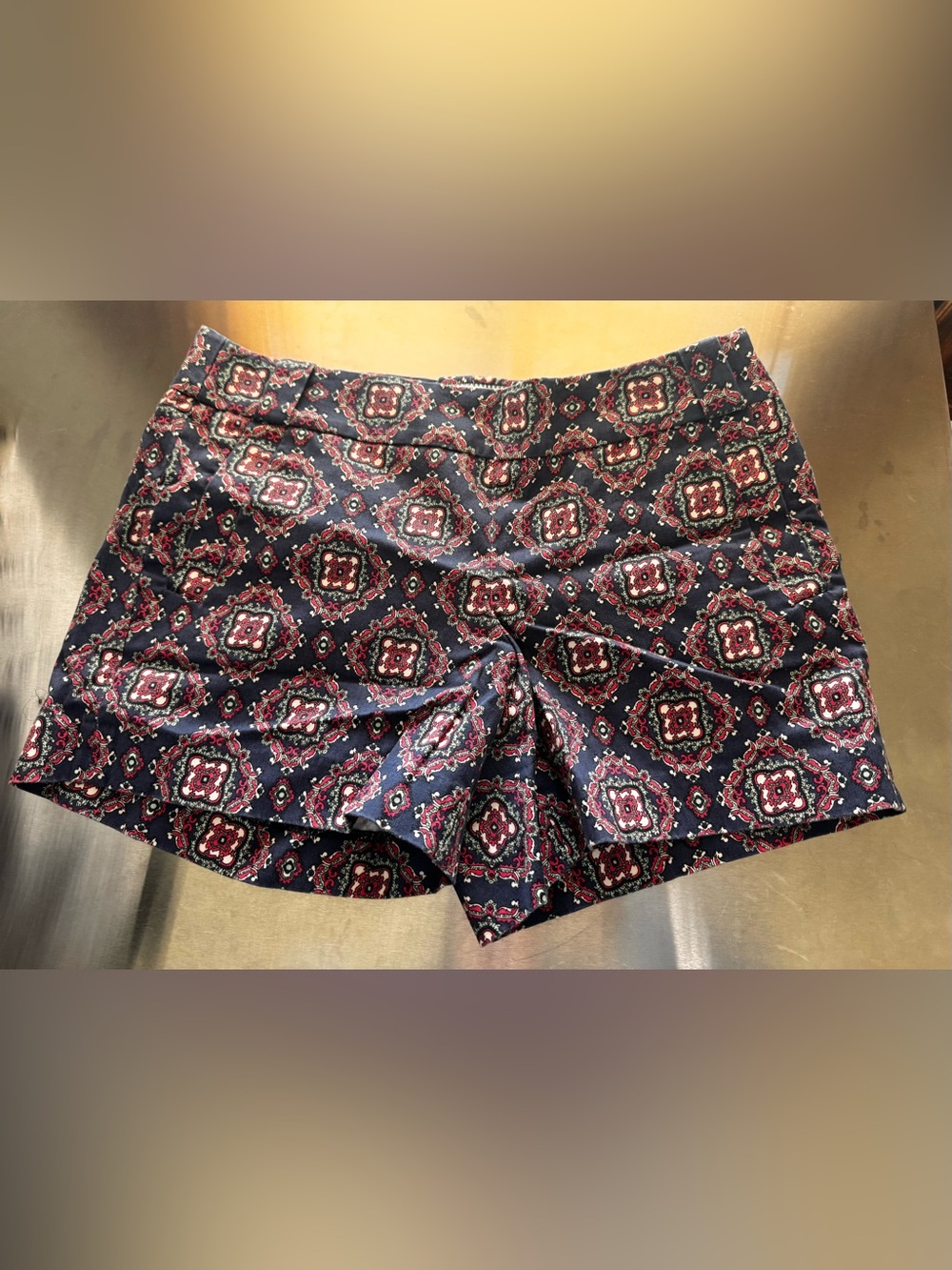 J Crew Navy Medallion Print Shorts